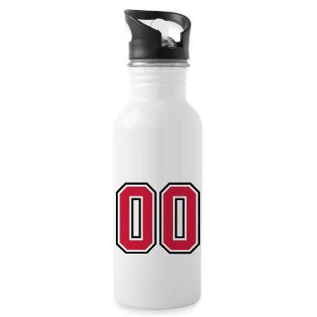 00 sports jersey football number - Trinkflasche mit integriertem Trinkhalm - Weiß - Rechts