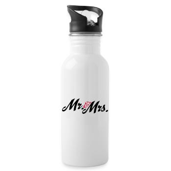 wedding - Water bottle with straw - white - Right