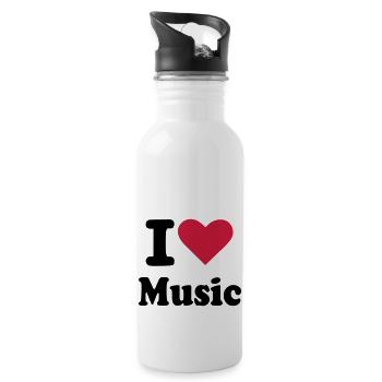 Musik - Trinkflasche mit integriertem Trinkhalm - Weiß - Rechts