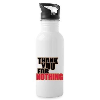 Thank You For Nothing - Gourde avec paille intégrée - blanc - Droite