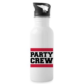 Party Crew Design - Water bottle with straw - white - Right