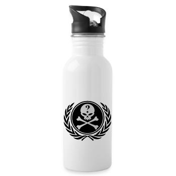 anonymous skull - Trinkflasche mit integriertem Trinkhalm - Weiß - Rechts