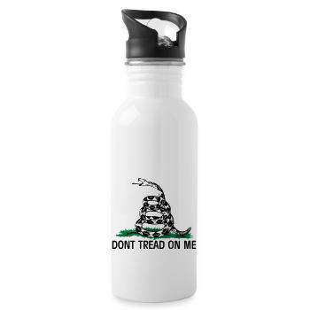 Gadsden Flag - Trinkflasche mit integriertem Trinkhalm - Weiß - Rechts