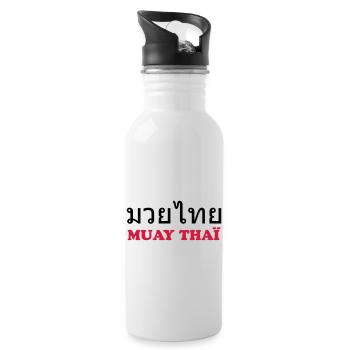 Muay Thai - Water bottle with straw - white - Right