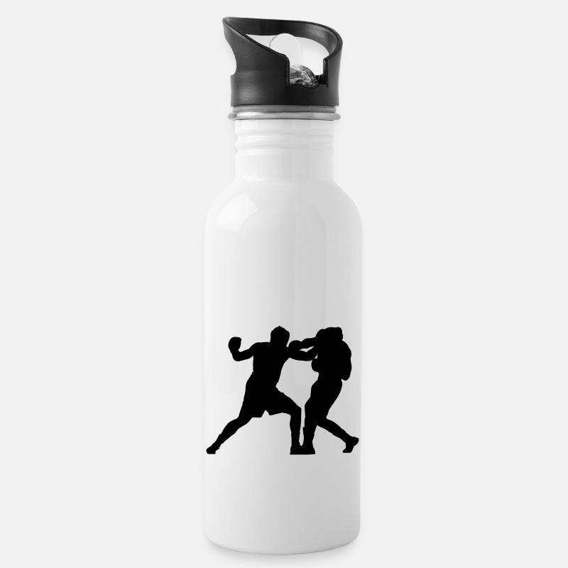 Boxers - Water bottle with straw - white