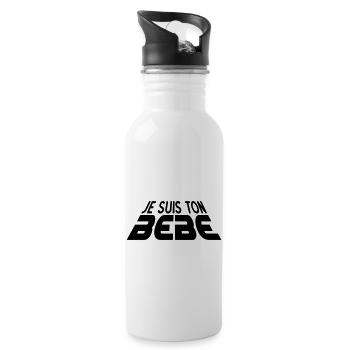 Je suis ton Bébé 3D (1c) - Water bottle with straw - white - Right