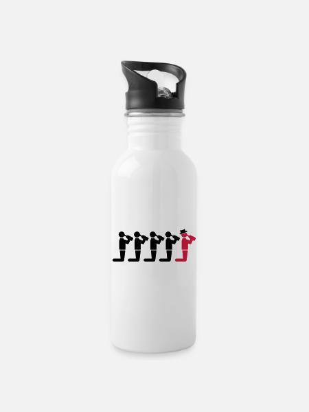 Five men - Trinkflasche mit integriertem Trinkhalm - Weiß