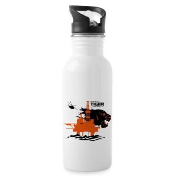 North Sea Tiger Oil Rig Platform Aberdeen - Water bottle with straw - white - Right