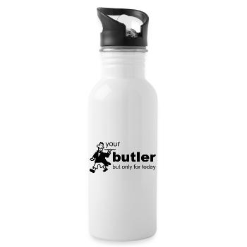 Butler - Trinkflasche mit integriertem Trinkhalm - Weiß - Rechts