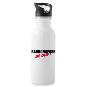 Randonneuse de ouf ! - Gourde avec paille intégrée - blanc - Droite