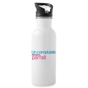 comptable / comptabilité / argent / Finance / Euro - Gourde avec paille intégrée - blanc - Droite