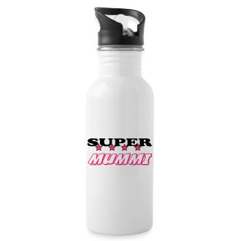 Super mummi - Water bottle with straw - white - Right