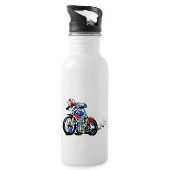 Speedway - Trinkflasche mit integriertem Trinkhalm - Weiß - Rechts