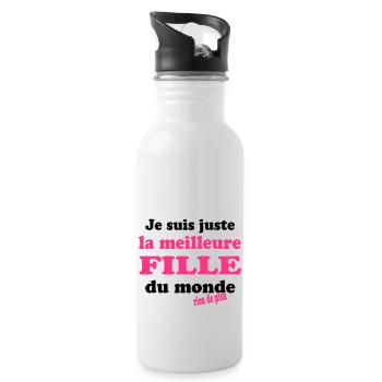 Je suis juste la meilleure fille du monde - Gourde avec paille intégrée - blanc - Droite