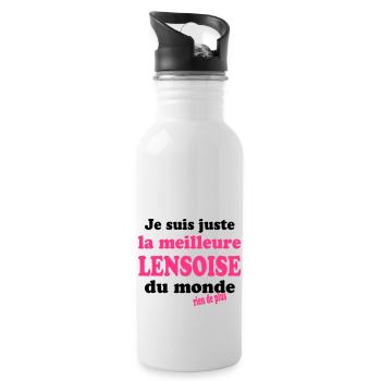 Je suis juste la meilleure lensoise du monde - Gourde avec paille intégrée - blanc - Droite
