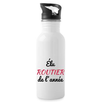 Trucker LKW Fahrer Routier Truck Camion Transport - Water bottle with straw - white - Right