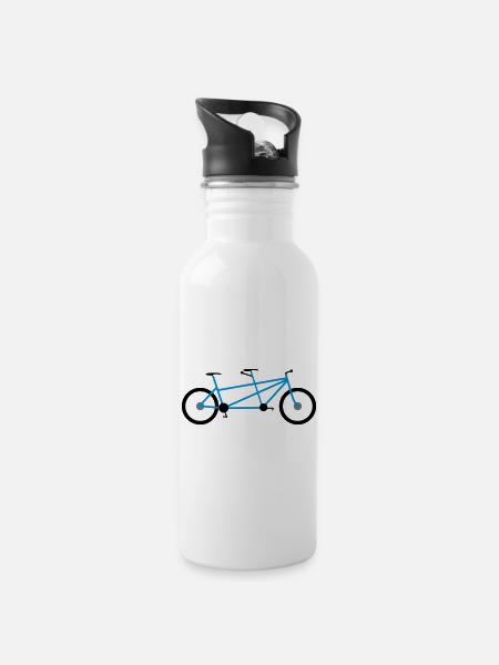 tandem - Trinkflasche mit integriertem Trinkhalm - Weiß