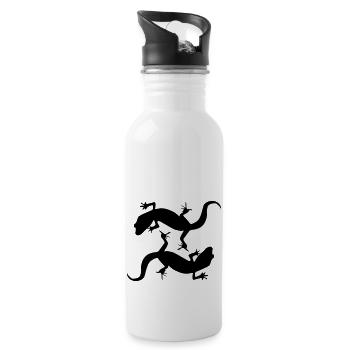 geckos - Water bottle with straw - white - Right