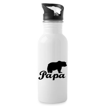 papa Bär - Trinkflasche mit integriertem Trinkhalm - Weiß - Rechts
