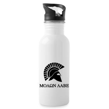 Molon Labe Sparta Helmet Spartan Spartacus - Water bottle with straw - white - Right