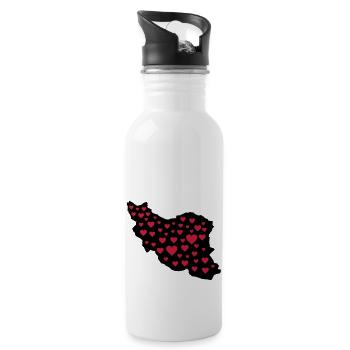 iran_liebe_02 - Trinkflasche mit integriertem Trinkhalm - Weiß - Rechts