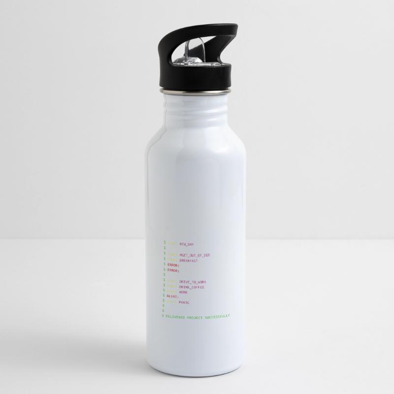 Tag im Leben eines Programmierers Coding Geek Geschenk Trinkflasche mit integriertem Trinkhalm