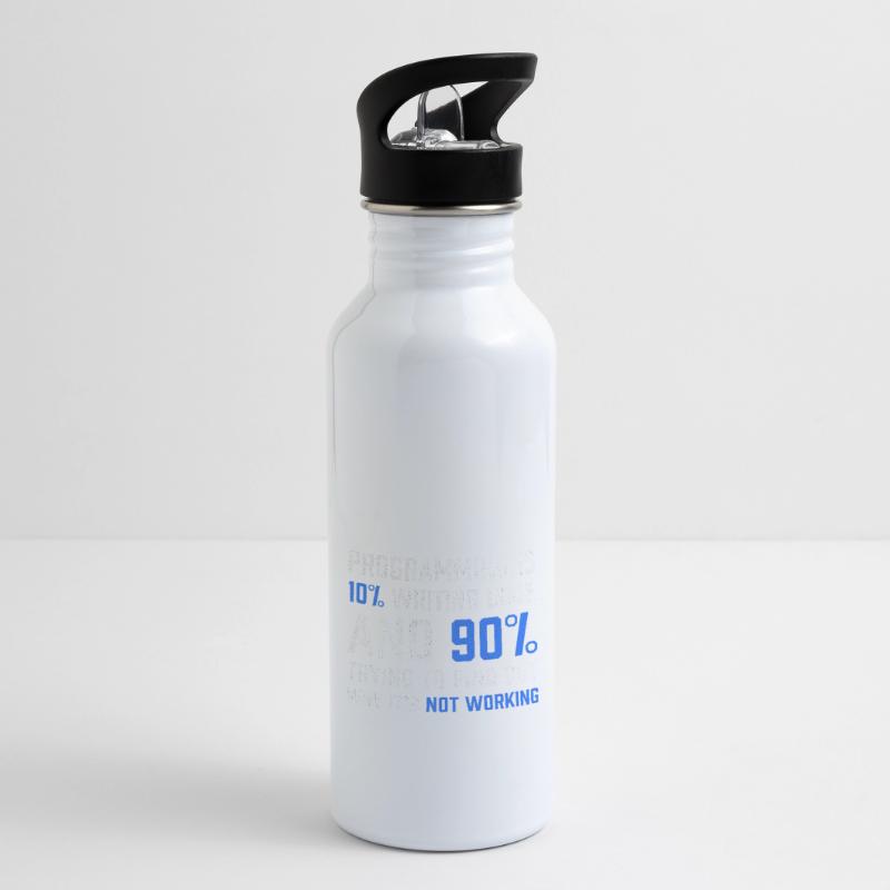 "Programming is 10% writing Code" Gift Programmer Water bottle with straw