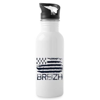 Breizh flag - Water bottle with straw - white - Right