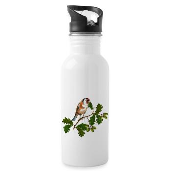 Oiseau - Gourde avec paille intégrée - blanc - Droite