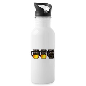 normand sers alcool biere humour chope optimiste - Gourde avec paille intégrée - blanc - Droite