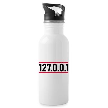 127 0 0 - Trinkflasche mit integriertem Trinkhalm - Weiß - Rechts