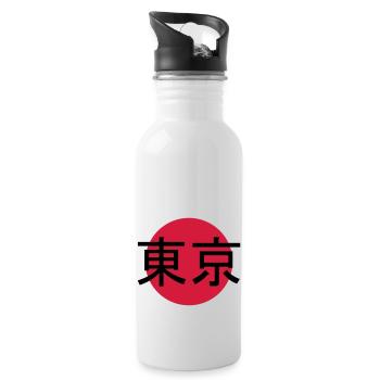 Sign Tokyo stamp - Water bottle with straw - white - Right