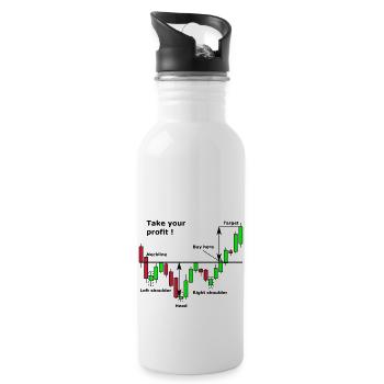 Shoulder-Head-Shoulder Chart - Trinkflasche mit integriertem Trinkhalm - Weiß - Rechts