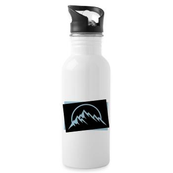 Montagnes symbole de la nature icône - Gourde avec paille intégrée - blanc - Droite