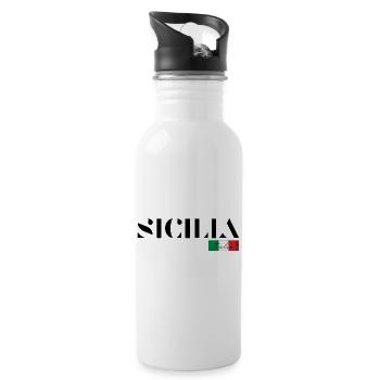 SIZILIEN SICILIA ITALIEN ITALIA URLAUB (b) - Trinkflasche mit integriertem Trinkhalm - Weiß - Rechts