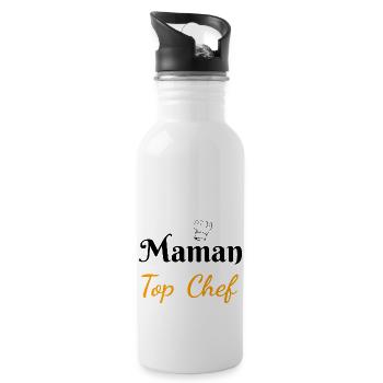 Mom Top Chef - Water bottle with straw - white - Right