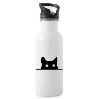 cat - Water bottle with straw - white - Right