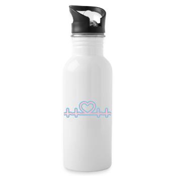 Transgender Pride Heartbeat - Water bottle with straw - white - Right