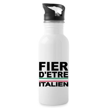 Fier d'être supporter Italie, italia - Gourde avec paille intégrée - blanc - Droite