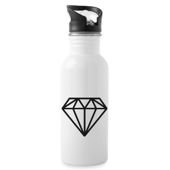 Diamond - Water bottle with straw - white - Right