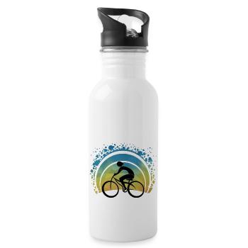 Radfahrer - Trinkflasche mit integriertem Trinkhalm - Weiß - Rechts