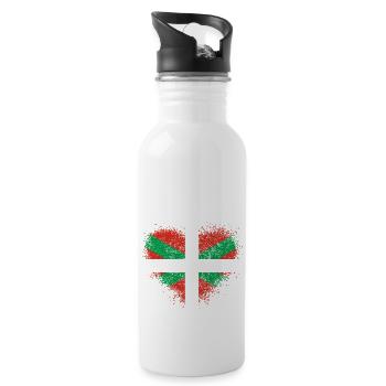 Baskenland - Trinkflasche mit integriertem Trinkhalm - Weiß - Rechts