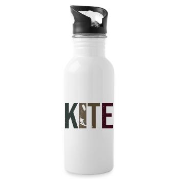Kitesurfen Kitesurfing Kite Surf - Trinkflasche mit integriertem Trinkhalm - Weiß - Rechts