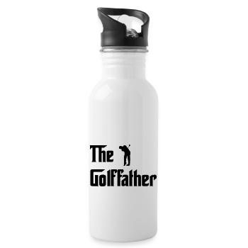 The Golffather Golfer Dad Golf Papa - Trinkflasche mit integriertem Trinkhalm - Weiß - Rechts