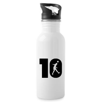 Football player number 10 jersey - Water bottle with straw - white - Right
