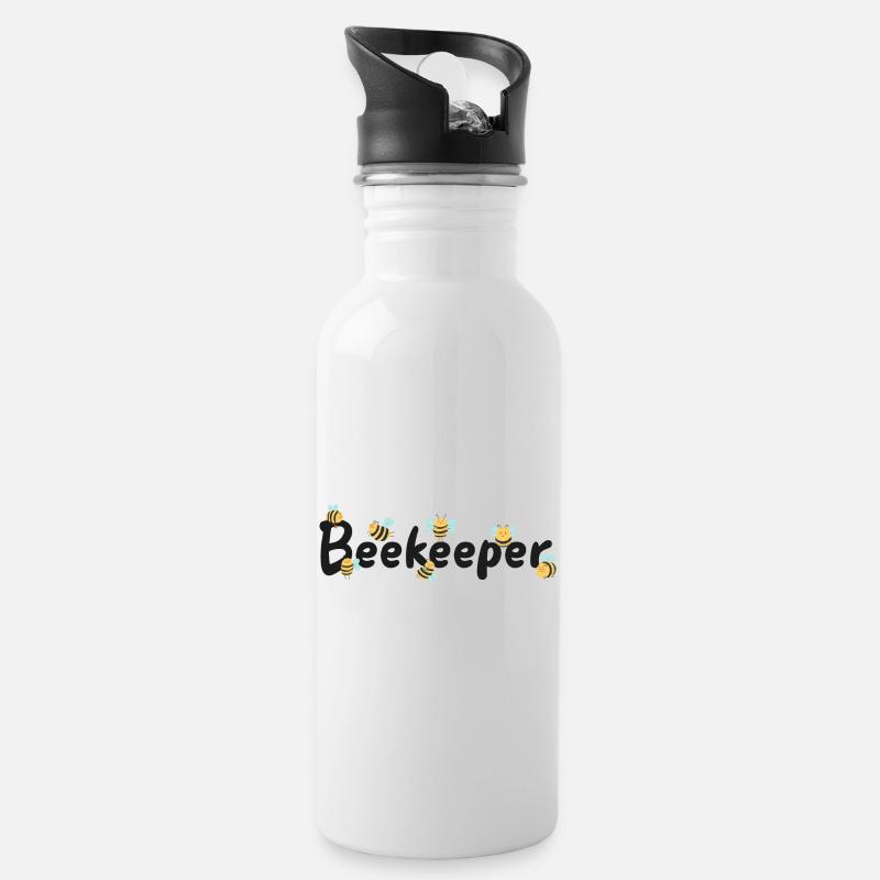 Beekeeper Beekeeper Beekeeping - Water bottle with straw - white