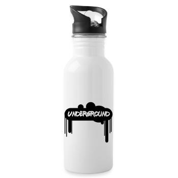 Spray Underground –Graffiti Style Streetart Design - Trinkflasche mit integriertem Trinkhalm - Weiß - Rechts