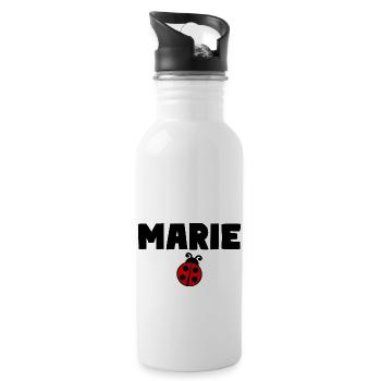 MARIE Marienkäfer - Trinkflasche mit integriertem Trinkhalm - Weiß - Rechts