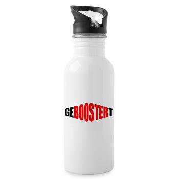 Geboostert - Trinkflasche mit integriertem Trinkhalm - Weiß - Rechts