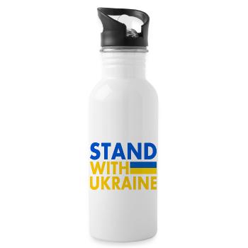 stand with ukraine - Gourde avec paille intégrée - blanc - Droite